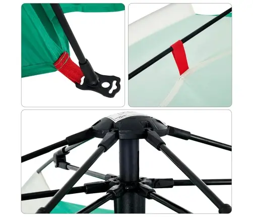 Pludmales Telts 3 Personām, Zaļa, Ūdensnecaurlaidīga Vidaxl