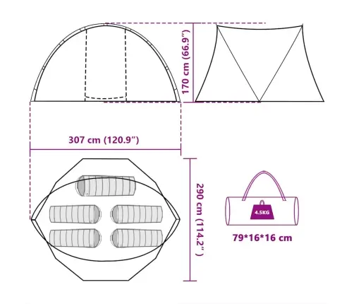 Žvejybos Palapinė, Alyvuogių, Penkiavietė, Atspari Vandeniui
