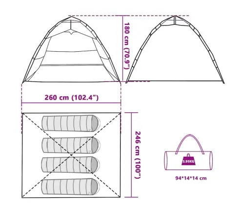 Makšķernieku Telts 4 Personām, Kamuflāža, Ātri Saliekama Vidaxl