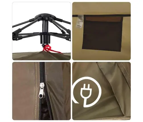 Kempinga Telts 4 Personām, Olīvu Zaļa Vidaxl