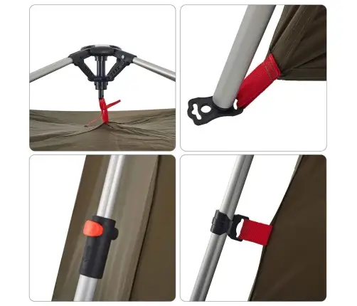 Kempinga Telts 4 Personām, Olīvu Zaļa Vidaxl