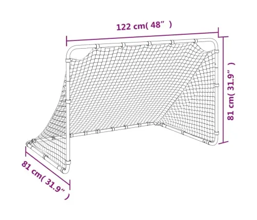 Futbola Vārti, Balti, 122X81X81 Cm, Tērauds Vidaxl