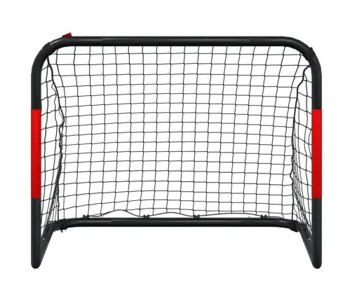 Futbolo Vartai Su Tinklu, Raudoni Ir Juodi, 90X48X71cm Plienas