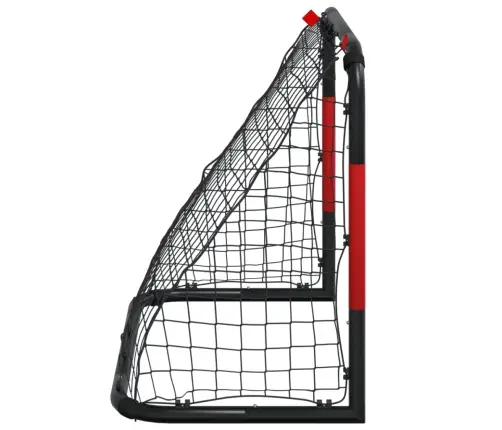 Futbolo Vartai Su Tinklu, Raudoni Ir Juodi, 90X48X71cm Plienas