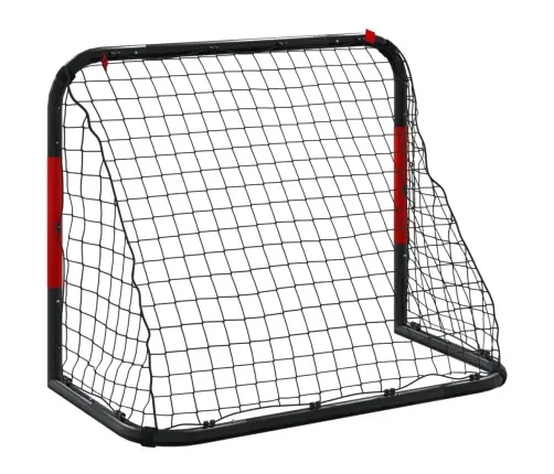 Futbolo Vartai Su Tinklu, Raudoni Ir Juodi, 90X48X71cm Plienas