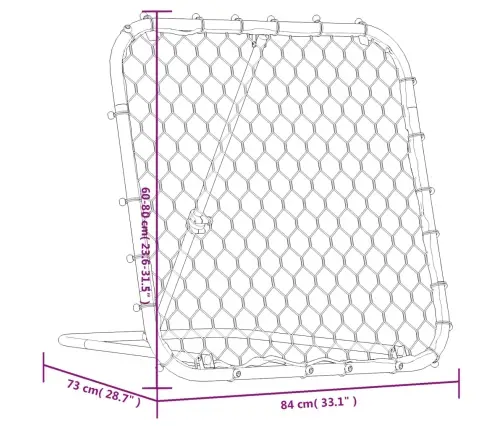 Futbolo Kamuolio Atšokimo Sienelė, Juoda, 84X73X60–80Cm