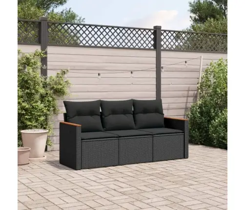 3-Osaline Aiadiivanikomplekt Patjadega, Must, Polürotang