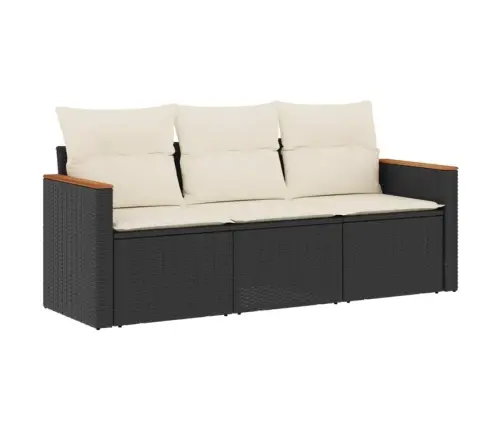 3-Daļīgs Dārza Dīvānu Komplekts Ar Matračiem, Pe Rotangpalma Vidaxl