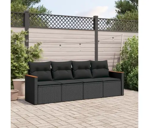 4-Daļīgs Dārza Dīvāna Komplekts Ar Matračiem, Pe Rotangpalma Vidaxl