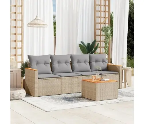 5-Osaline Aiadiivani Komplekt Patjadega, Beež, Polürotang