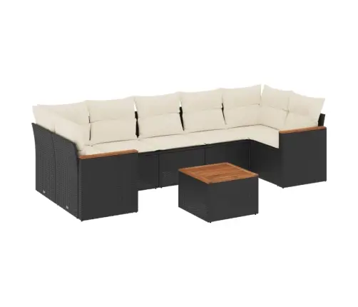 8-Osaline Aiadiivani Komplekt Patjadega, Must, Polürotang