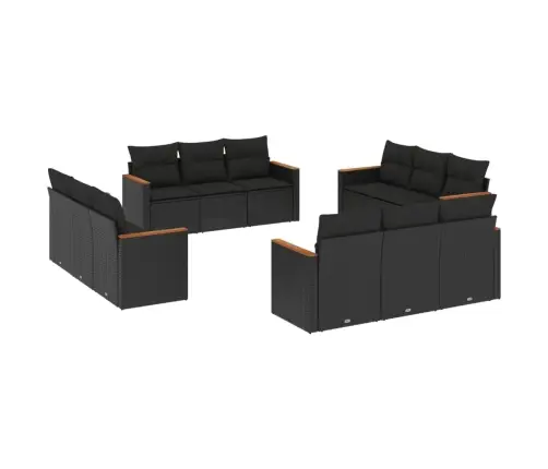 12-Osaline Aiadiivani Komplekt Patjadega, Must, Polürotang