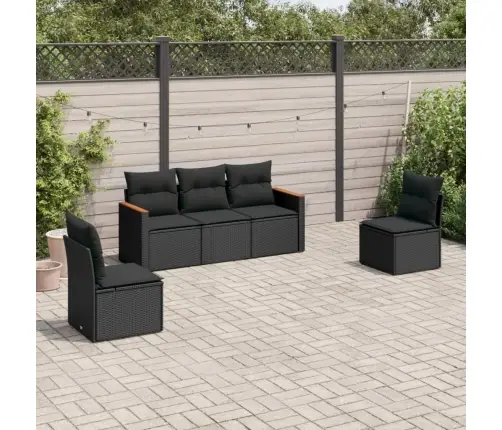 5-Osaline Aiadiivanikomplekt Patjadega, Must, Polürotang