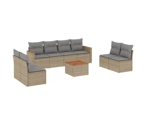 9-Osaline Aiadiivani Komplekt Patjadega, Beež, Polürotang