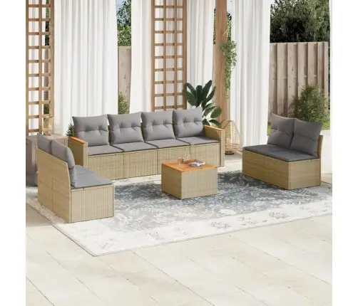 9-Osaline Aiadiivani Komplekt Patjadega, Beež, Polürotang