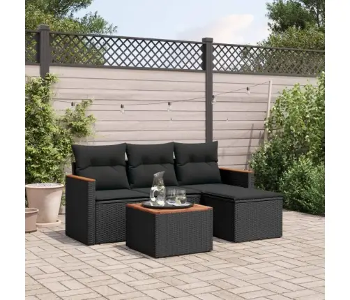 5-Daļīgs Dārza Dīvāna Komplekts Ar Matračiem, Pe Rotangpalma Vidaxl