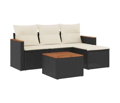 5-Osaline Aiadiivanikomplekt Patjadega, Must, Polürotang