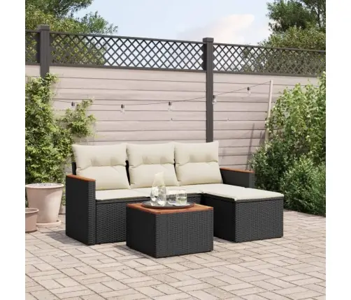 5-Osaline Aiadiivanikomplekt Patjadega, Must, Polürotang