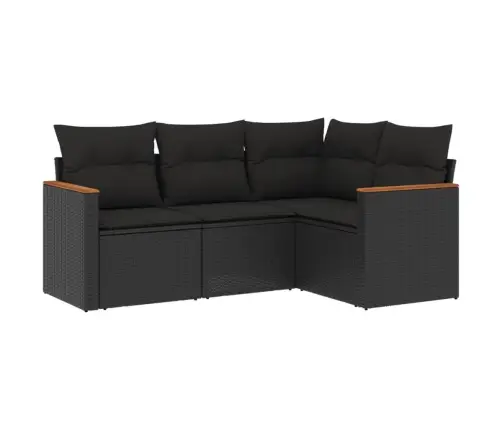 4-Daļīgs Dārza Dīvāna Komplekts Ar Matračiem, Pe Rotangpalma Vidaxl