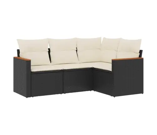 4-Osaline Aiadiivani Komplekt Patjadega, Must, Polürotang