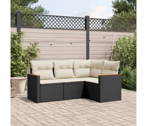 4-Osaline Aiadiivani Komplekt Patjadega, Must, Polürotang