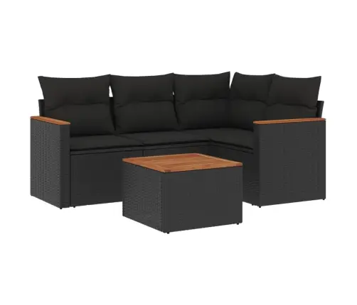 5-Daļīgs Dārza Dīvāna Komplekts Ar Matračiem, Pe Rotangpalma Vidaxl