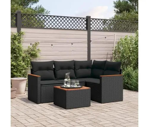 5-Daļīgs Dārza Dīvāna Komplekts Ar Matračiem, Pe Rotangpalma Vidaxl