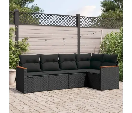 5-Osaline Aiadiivanikomplekt Patjadega, Must, Polürotang