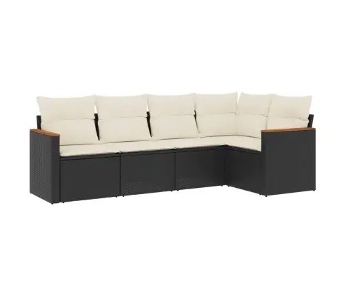 5-Daļīgs Dārza Dīvāna Komplekts Ar Matračiem, Pe Rotangpalma Vidaxl