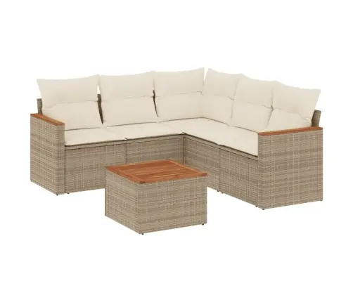 6-Osaline Aiadiivani Komplekt Patjadega, Beež, Polürotang