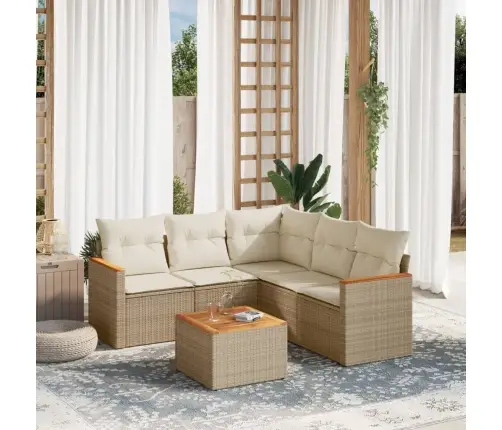 6-Osaline Aiadiivani Komplekt Patjadega, Beež, Polürotang