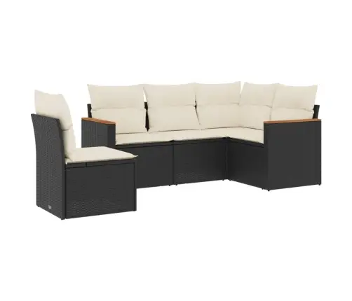 5-Daļīgs Dārza Dīvāna Komplekts Ar Matračiem, Pe Rotangpalma Vidaxl