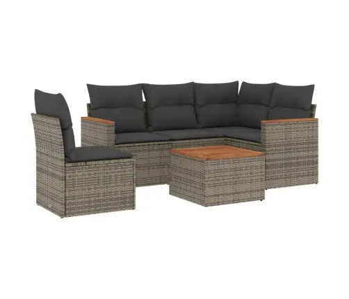 6-Daļīgs Dārza Dīvāna Komplekts Ar Matračiem, Pelēks Pe Pinums Vidaxl