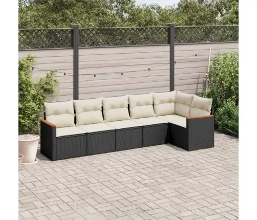 6-Osaline Aiadiivani Komplekt Patjadega, Must, Polürotang