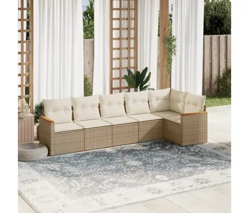 6-Osaline Aiadiivani Komplekt Patjadega, Beež, Polürotang