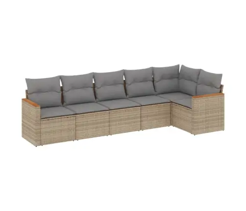 6-Osaline Aiadiivani Komplekt Patjadega, Beež, Polürotang