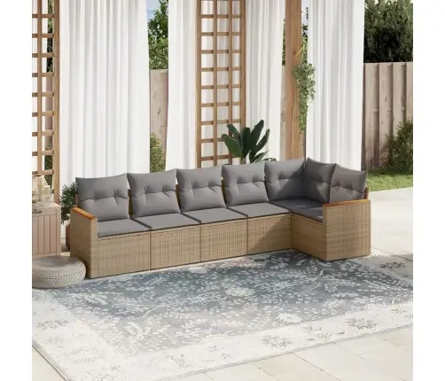 6-Osaline Aiadiivani Komplekt Patjadega, Beež, Polürotang