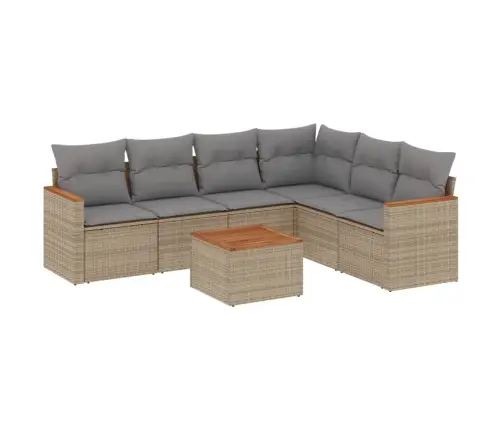 7-Osaline Aiadiivani Komplekt Patjadega, Beež, Polürotang 7-Osaline Aiadiivani Komplekt Patjadega, Beež, Polürotang