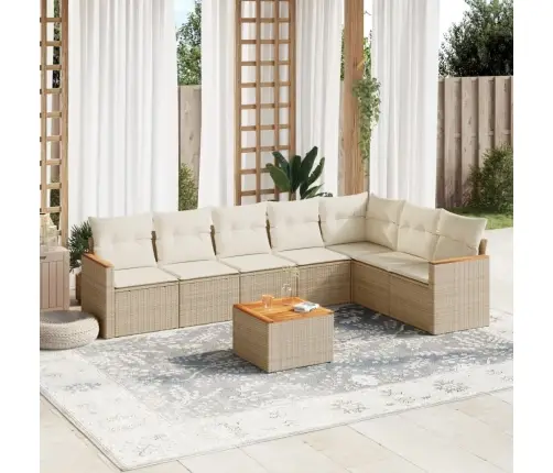 8-Osaline Aiadiivani Komplekt Patjadega, Beež, Polürotang