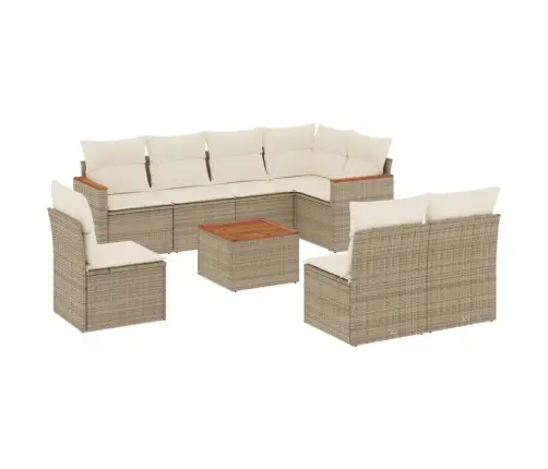 9-Osaline Aiadiivani Komplekt Patjadega, Beež, Polürotang