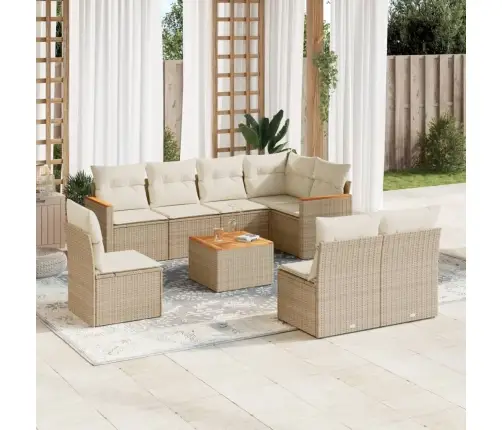 9-Osaline Aiadiivani Komplekt Patjadega, Beež, Polürotang