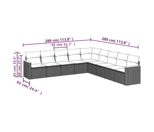 Sofos Komplektas Su Pagalvėlėmis, 9 Dalių, Pilkas, Poliratanas