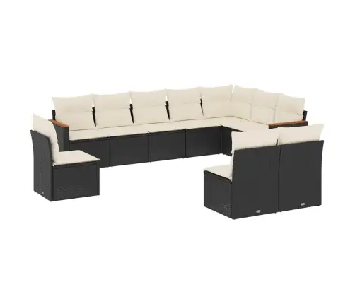 10-Osaline Aiadiivani Komplekt Patjadega, Must, Polürotang