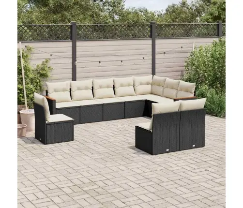 10-Osaline Aiadiivani Komplekt Patjadega, Must, Polürotang