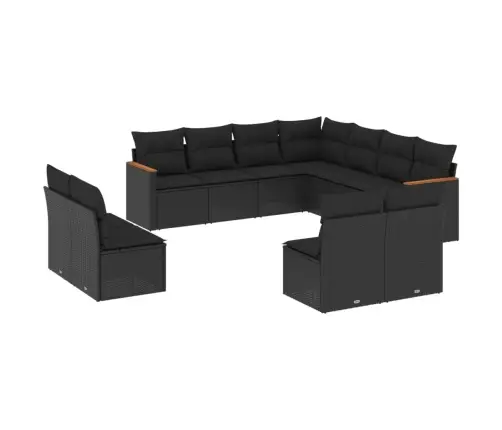 11-Osaline Aiadiivani Komplekt Patjadega, Must, Polürotang