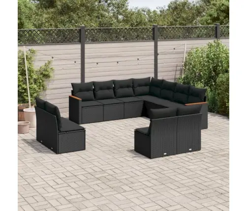 11-Osaline Aiadiivani Komplekt Patjadega, Must, Polürotang