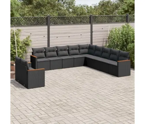 11-Osaline Aiadiivani Komplekt Patjadega, Must, Polürotang