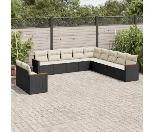 11-Osaline Aiadiivani Komplekt Patjadega, Must, Polürotang