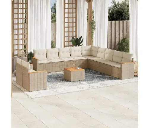 12-Osaline Aiadiivani Komplekt Patjadega, Beež, Polürotang