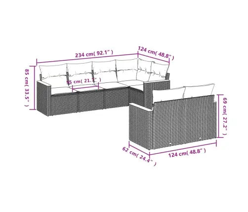 7-Daļīgs Dārza Dīvāna Komplekts, Matrači, Bēša Pe Rotangpalma Vidaxl